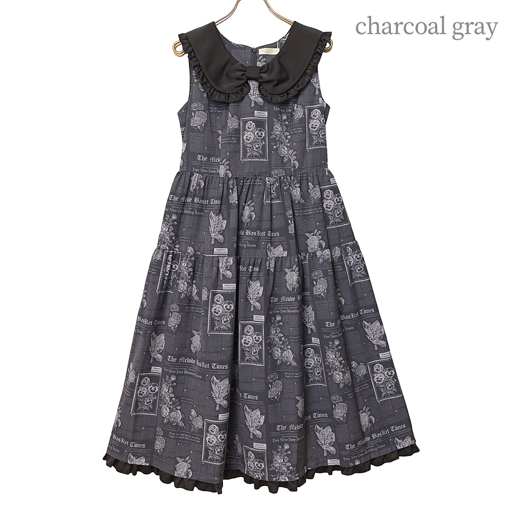 Flower newspaper Jumper dress