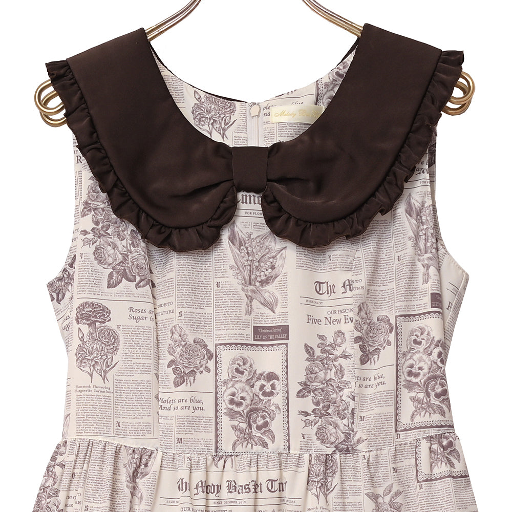 Flower newspaper Jumper dress