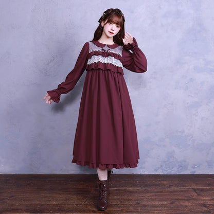Frill doll high waist dress