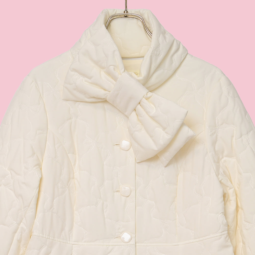 Ribbonキルティングロングコート