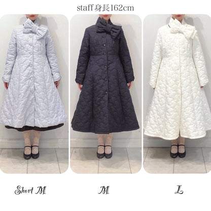 Ribbonキルティングロングコート