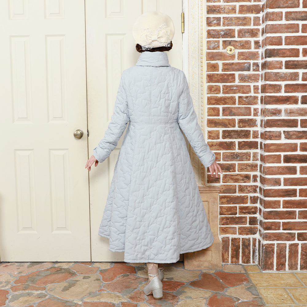 Ribbonキルティングロングコート