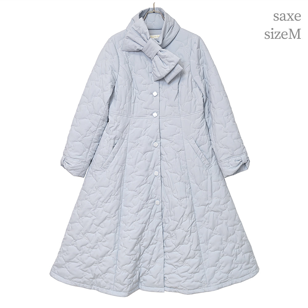 Ribbonキルティングロングコート