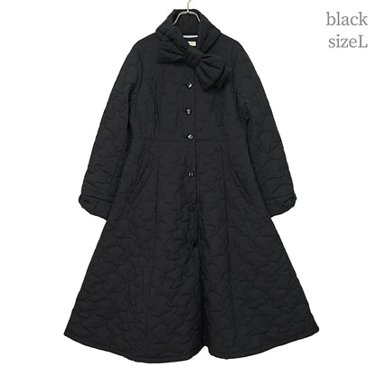Ribbonキルティングロングコート
