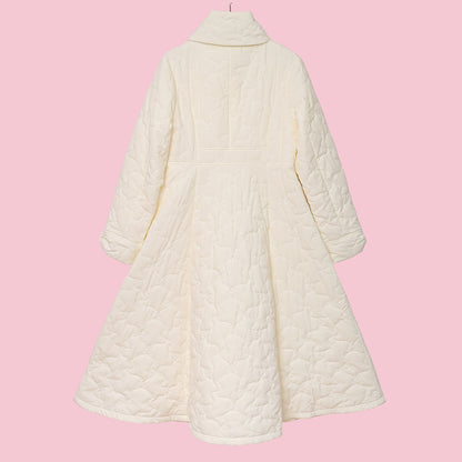 Ribbonキルティングロングコート