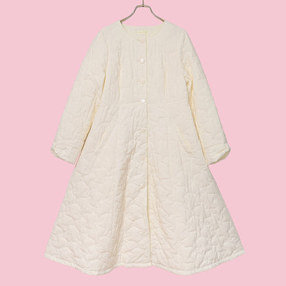 Ribbonキルティングロングコート