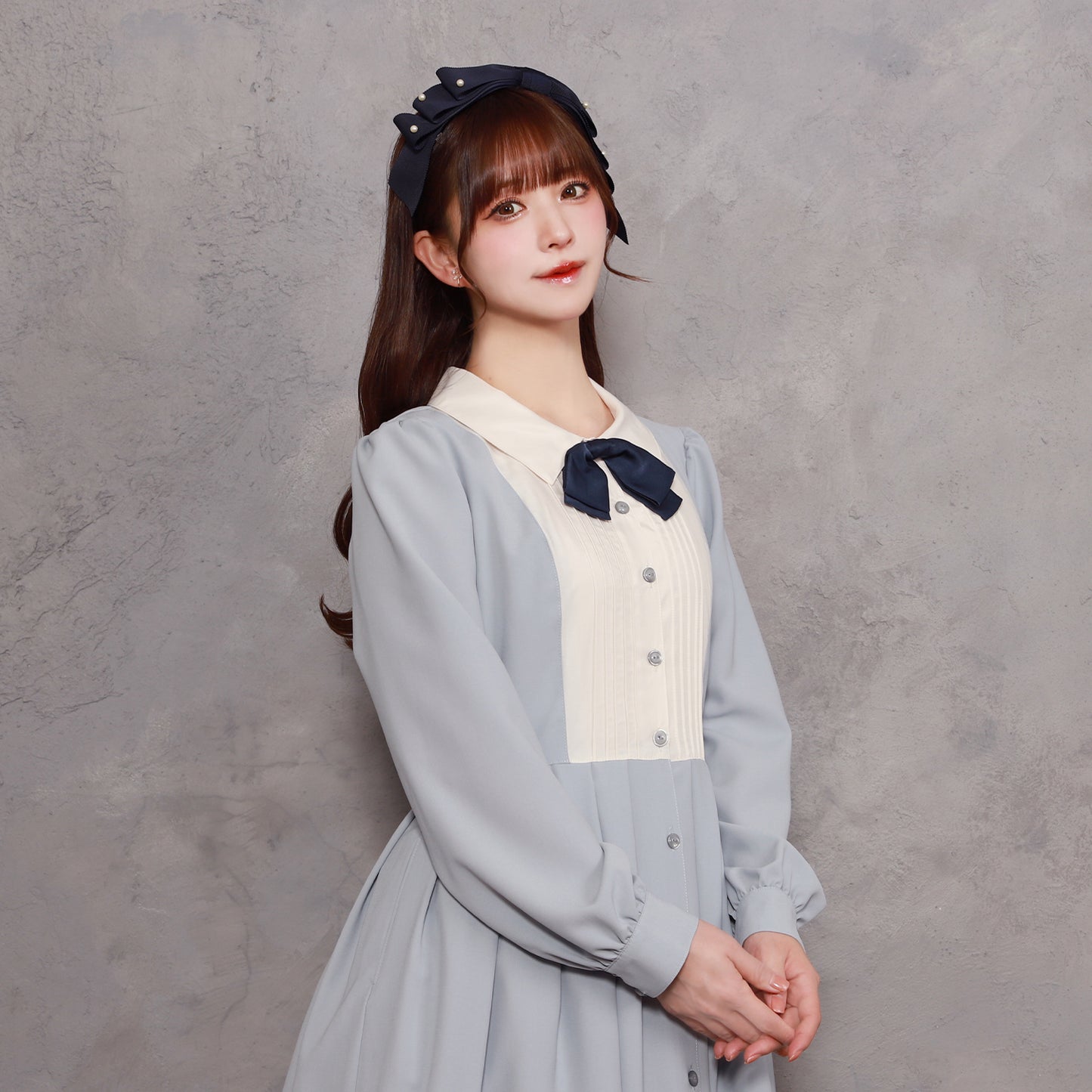 Yoke switch front button dress