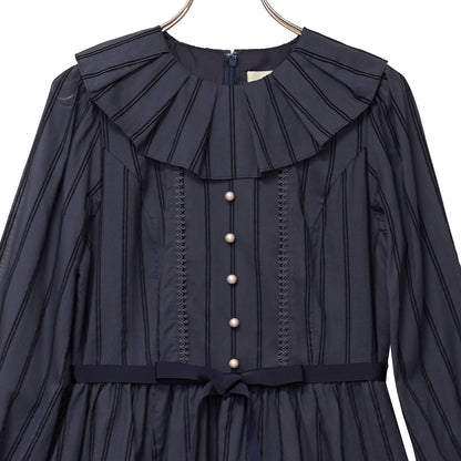 ストライプフロッキーワンピース