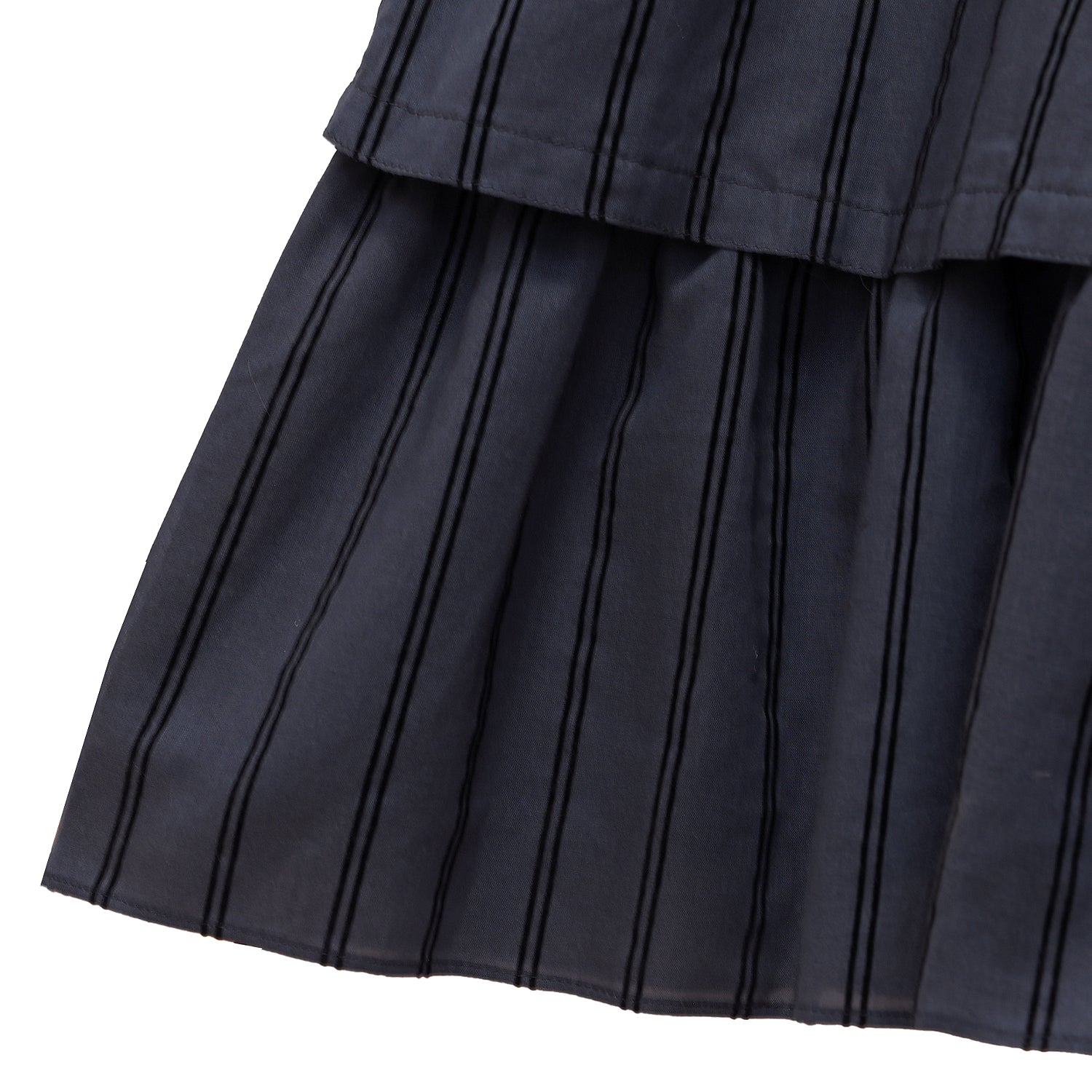 ストライプフロッキーワンピース-Melody BasKet(メロディーバスケット