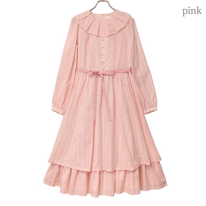 ストライプフロッキーワンピース