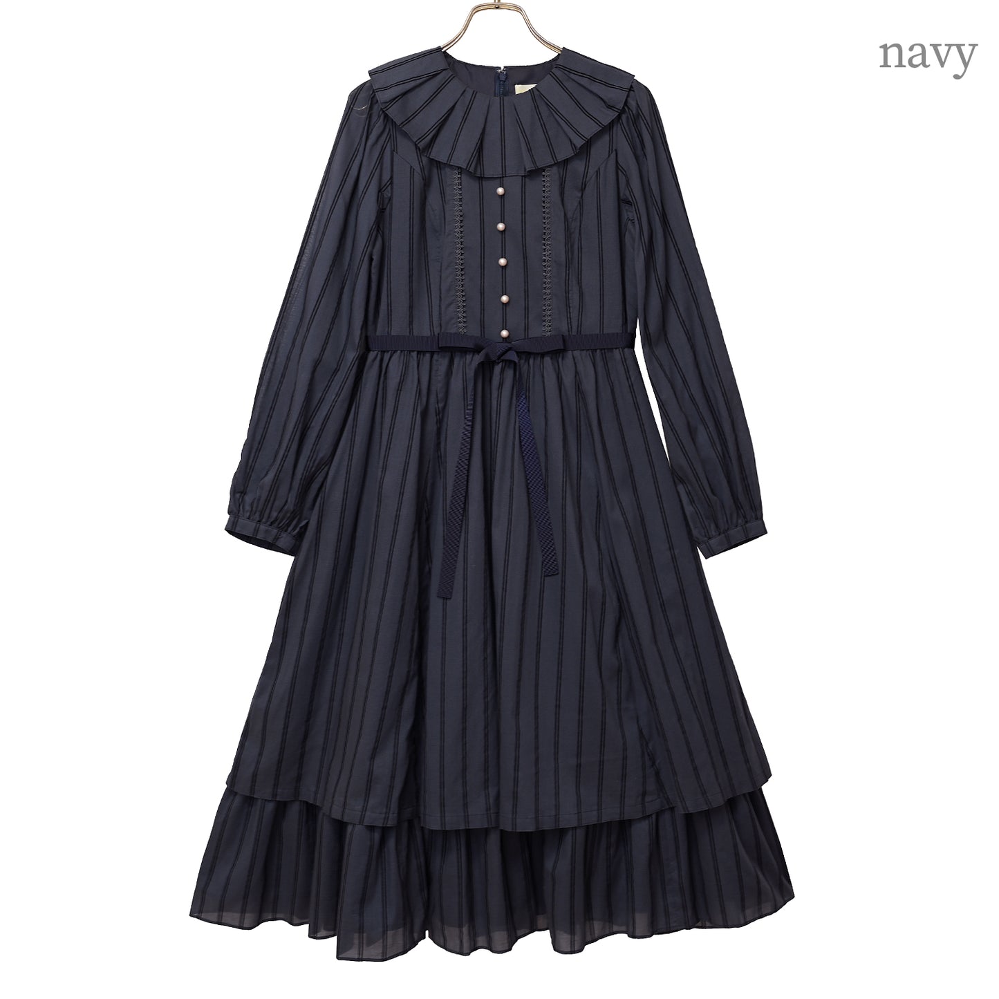 ストライプフロッキーワンピース