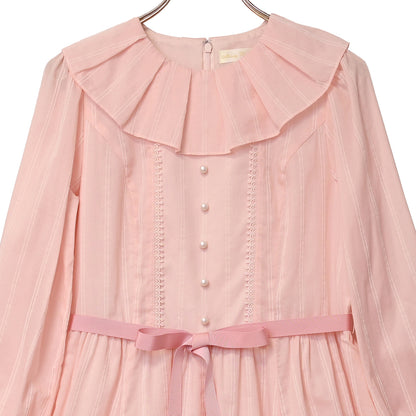 ストライプフロッキーワンピース