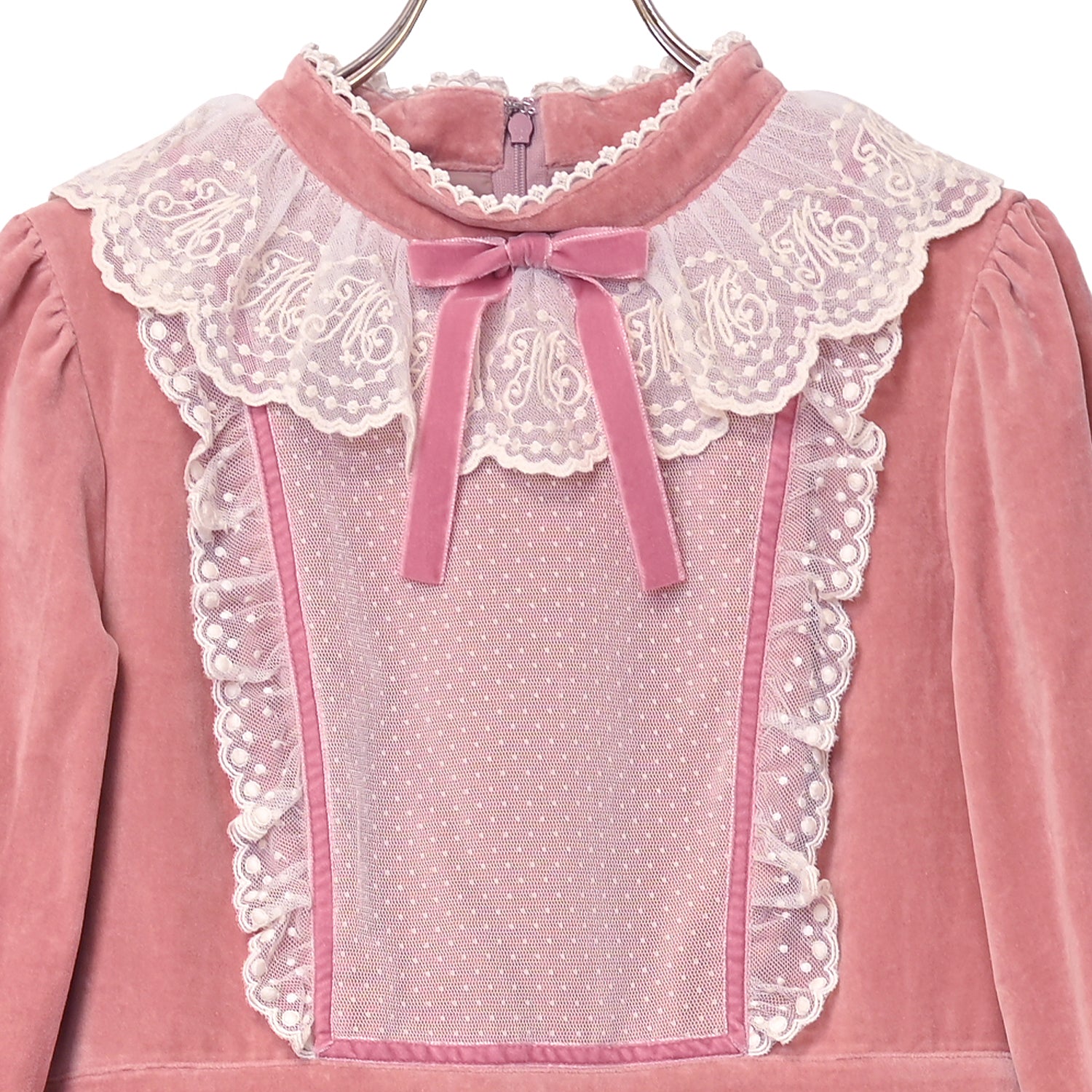 別珍　レースワンピース ノスタルジックドール別珍ワンピース-Melody BasKet(メロディー