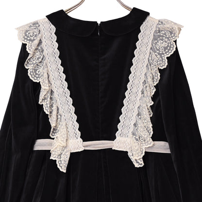 チュールジレ付き別珍ワンピース