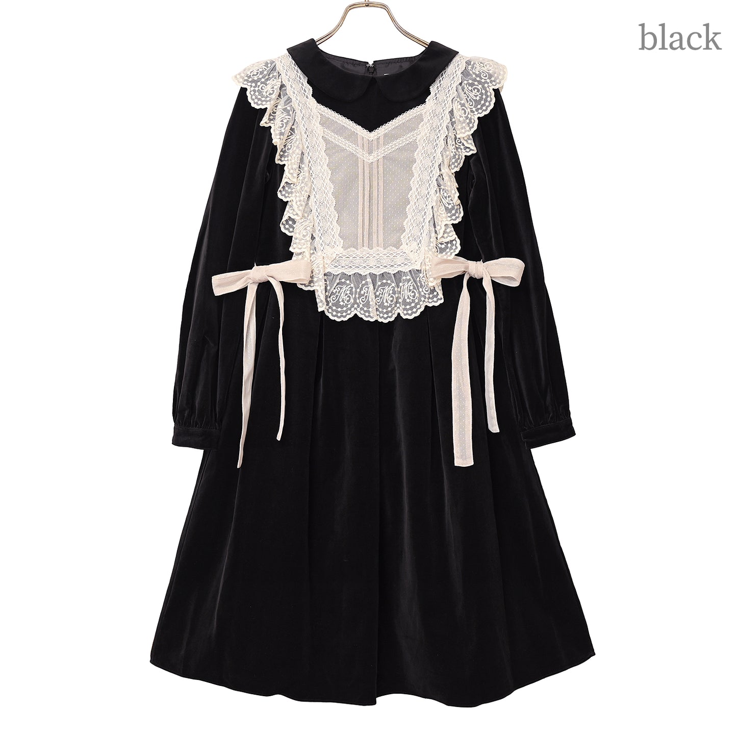 チュールジレ付き別珍ワンピース