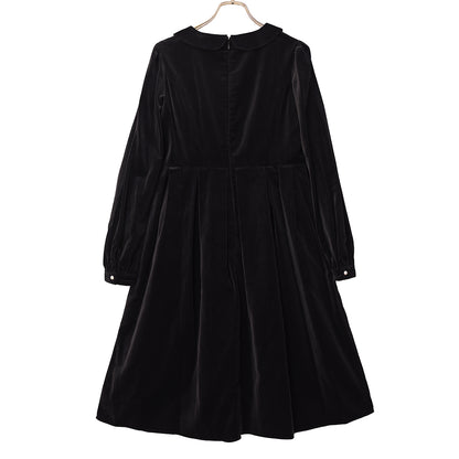 チュールジレ付き別珍ワンピース