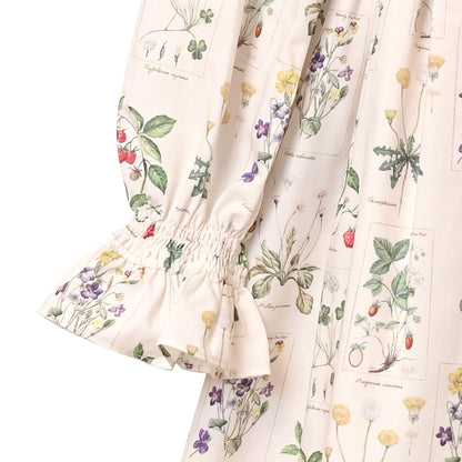 植物図鑑ボウタイ長袖ワンピース