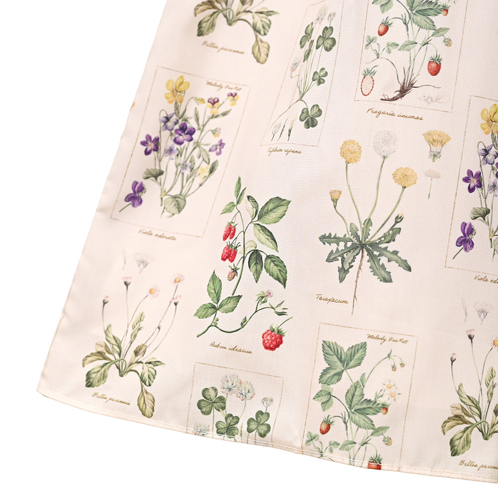 植物図鑑ボウタイ長袖ワンピース