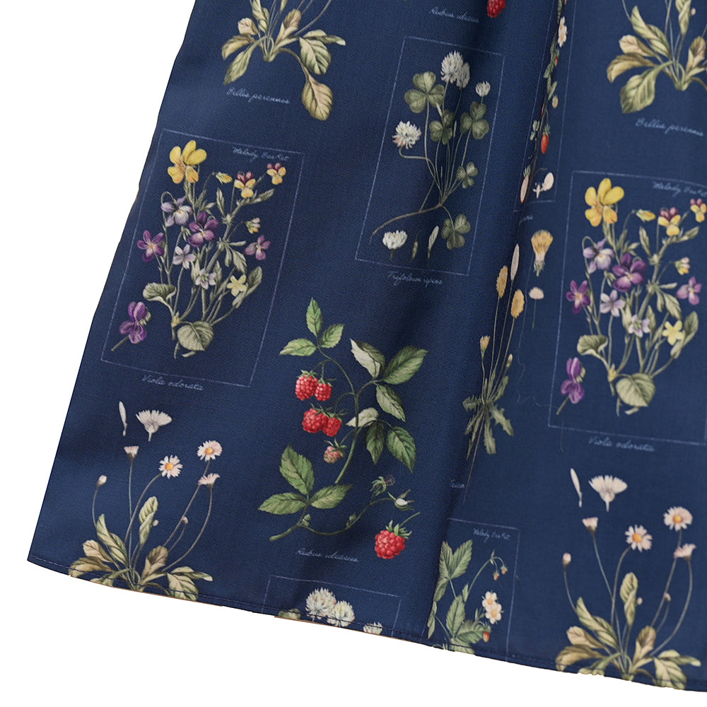 植物図鑑ボウタイ長袖ワンピース