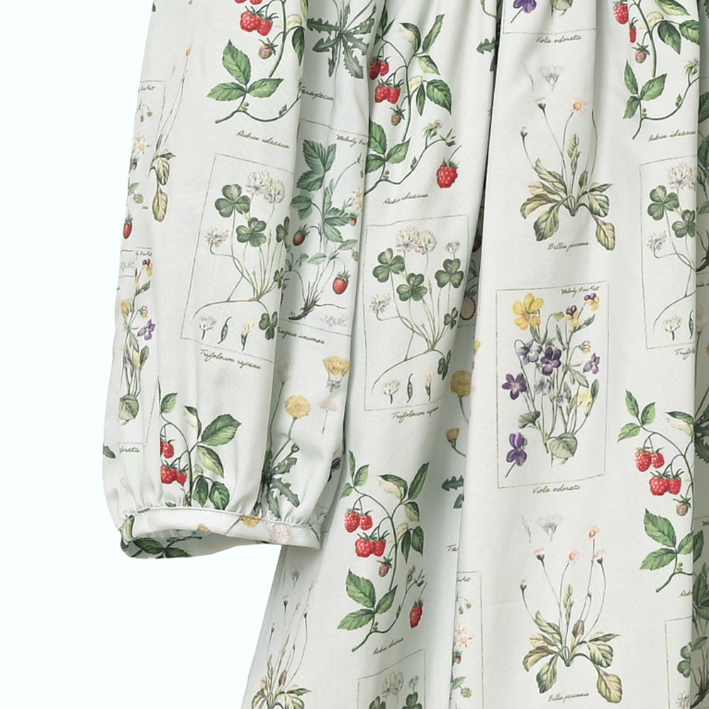 植物図鑑フロントボタン長袖ワンピース