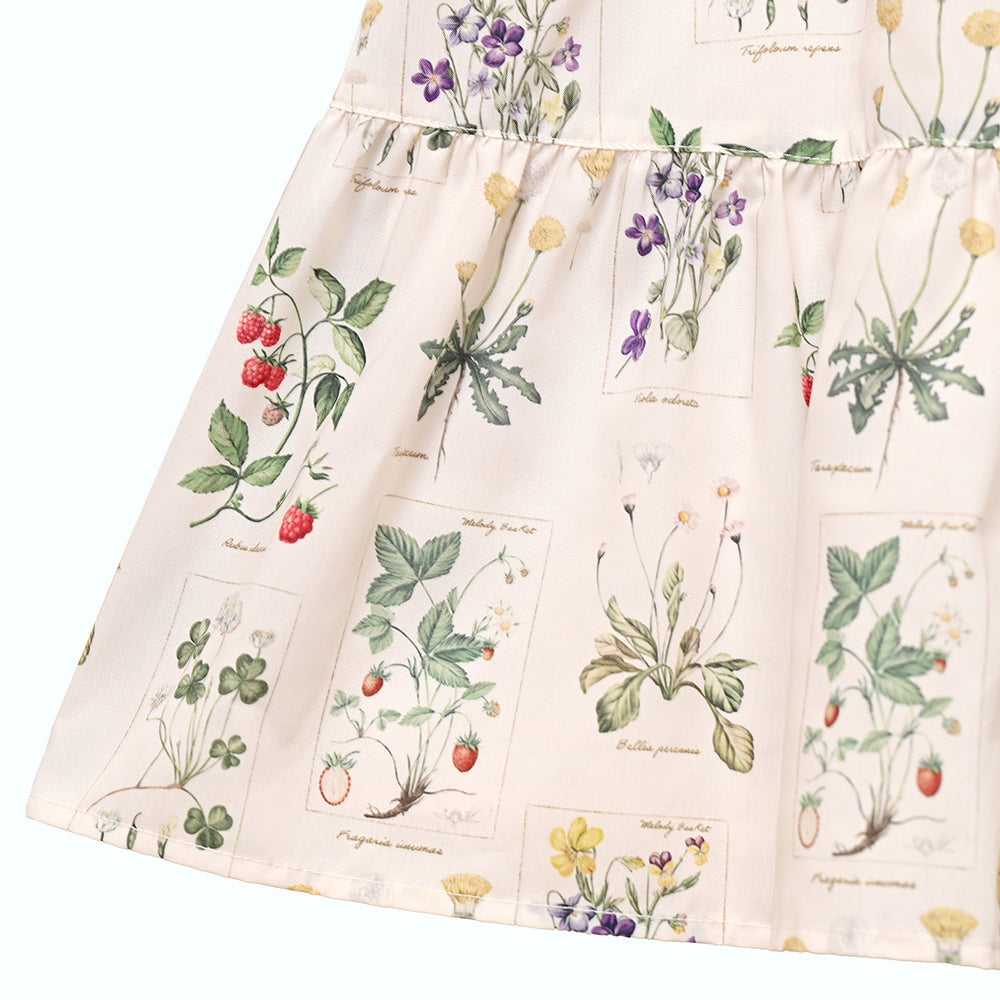 植物図鑑フロントボタン長袖ワンピース