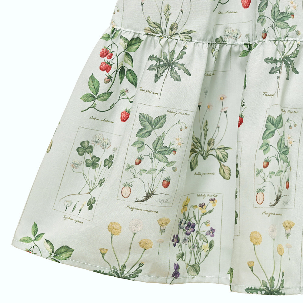 植物図鑑フロントボタン長袖ワンピース