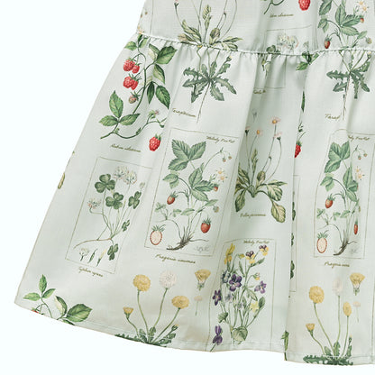 植物図鑑フロントボタン長袖ワンピース