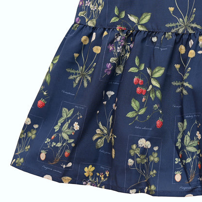 植物図鑑フロントボタン長袖ワンピース