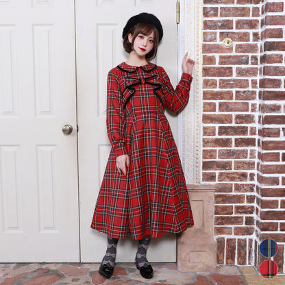 Ribbon tartan dress