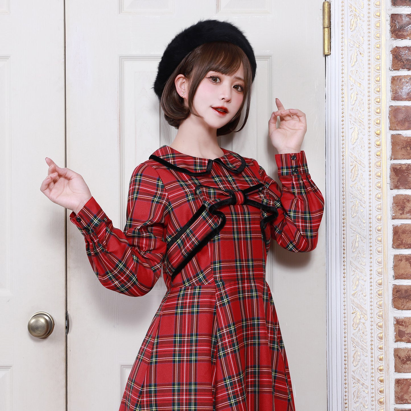 Ribbon tartan dress