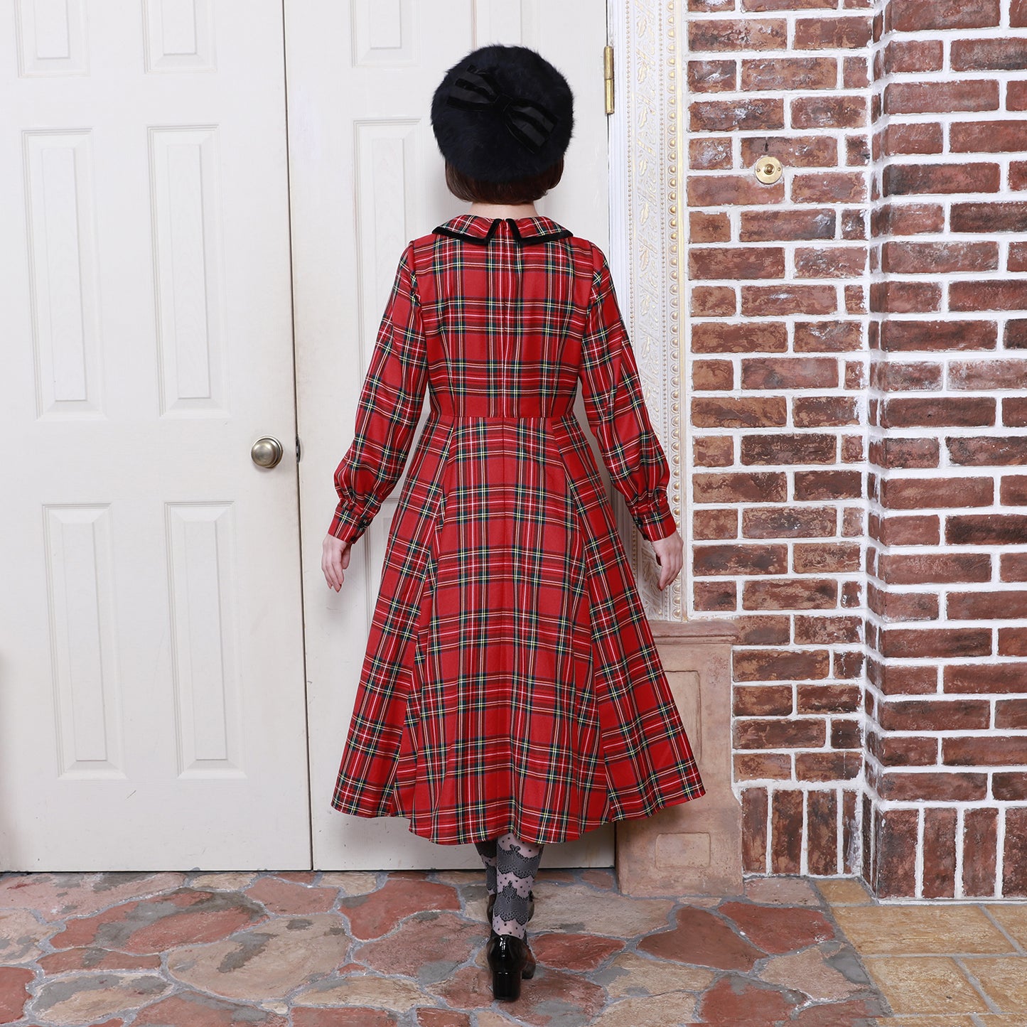 Ribbon tartan dress