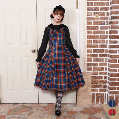 Ribbon tartan  jumper dress