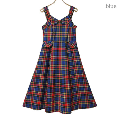 Ribbon tartan  jumper dress