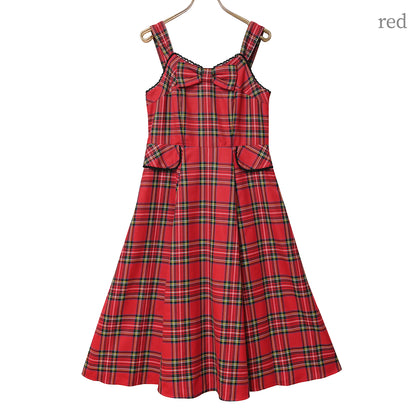 Ribbon tartan  jumper dress
