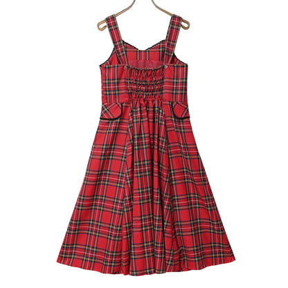 Ribbon tartan  jumper dress