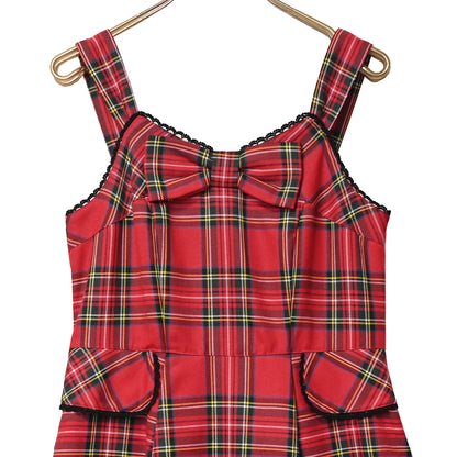 Ribbon tartan  jumper dress