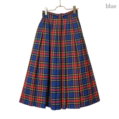 Ribbon tartan pleats skirt
