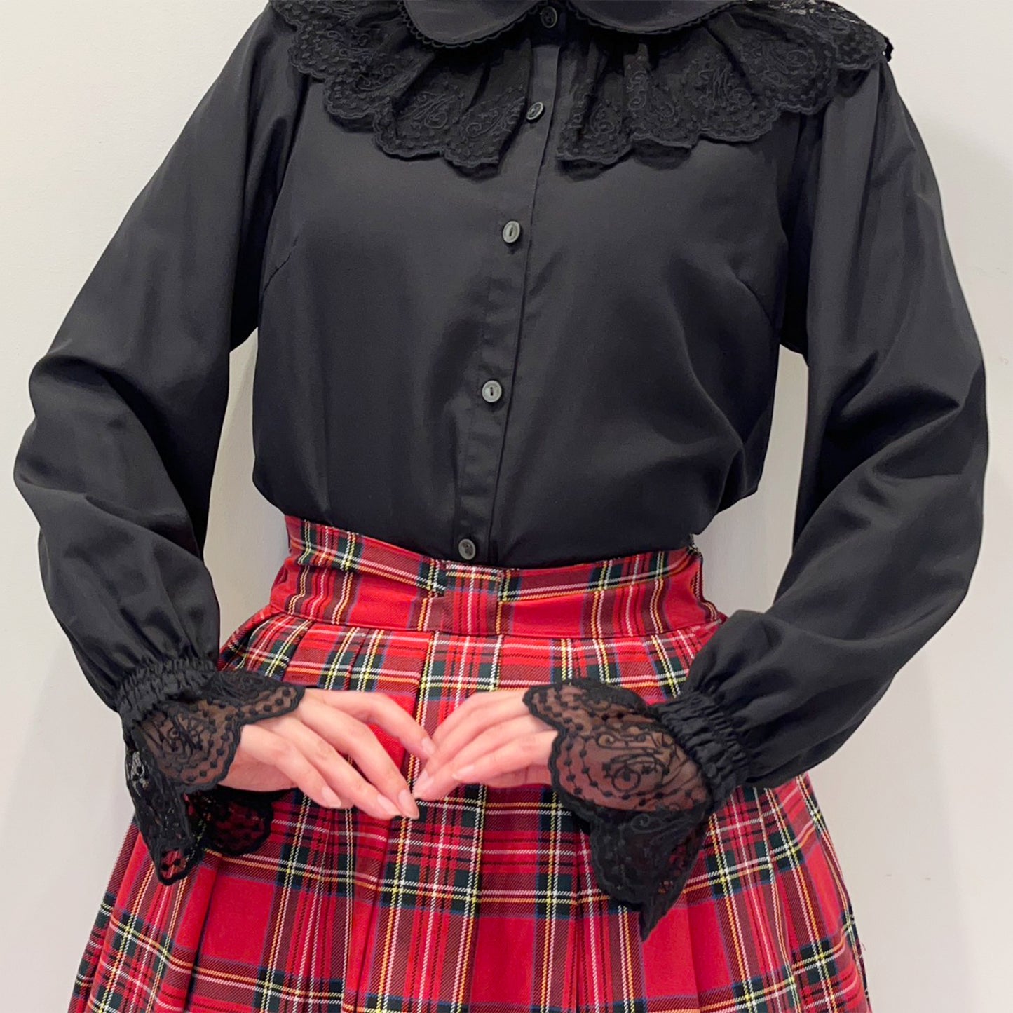 Ribbon tartan pleats skirt