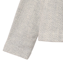将图片加载到图库查看器，Ribbon Pearl Herringbone Short Coat

