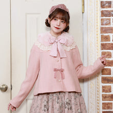 将图片加载到图库查看器，Ribbon Pearl Herringbone Short Coat
