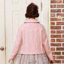 将图片加载到图库查看器，Ribbon Pearl Herringbone Short Coat
