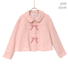将图片加载到图库查看器，Ribbon Pearl Herringbone Short Coat
