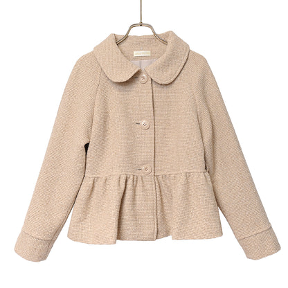 ケープ付きツイードショートコート