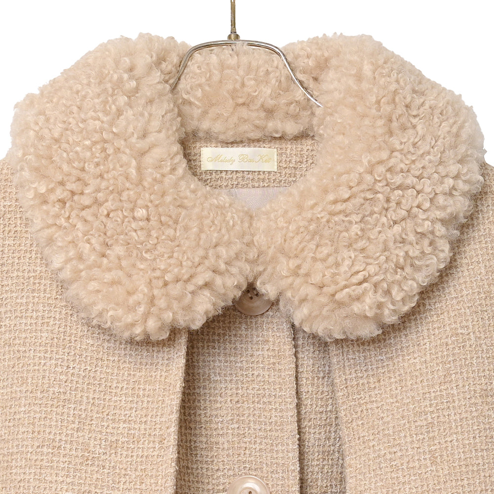 ケープ付きツイードショートコート