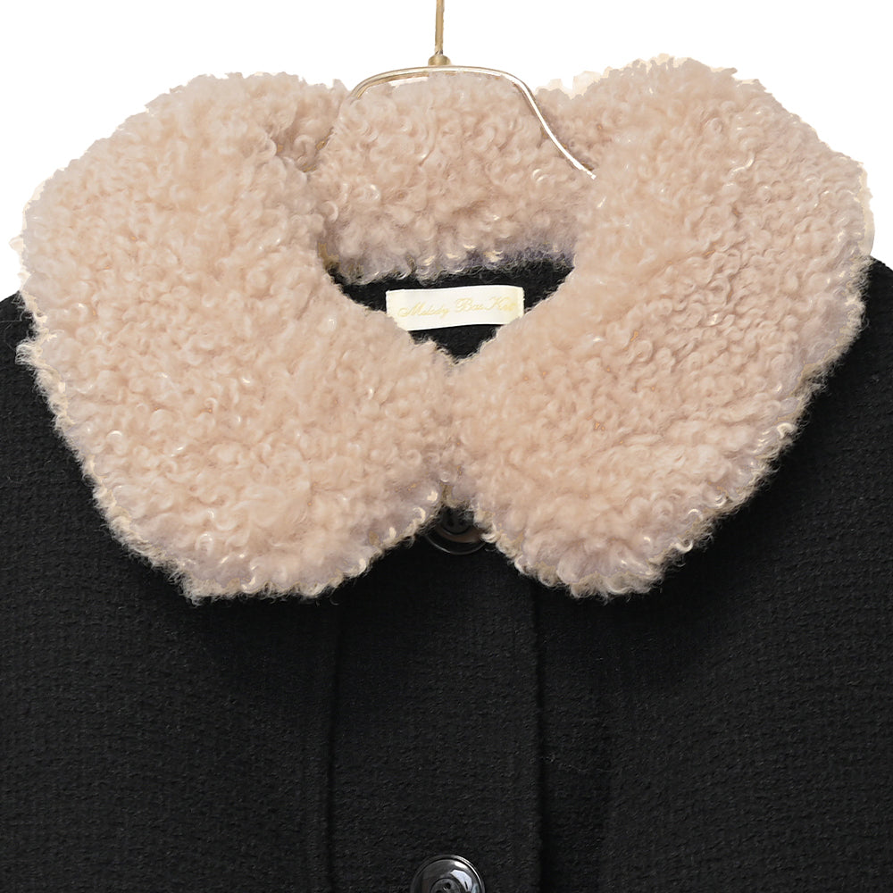 ケープ付きツイードショートコート