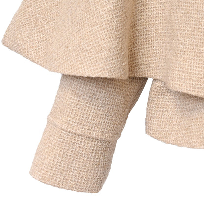 ケープ付きツイードショートコート