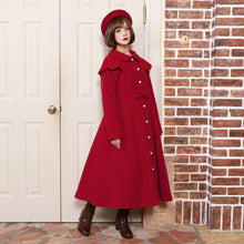 将图片加载到图库查看器，Shoulder scallop long coat
