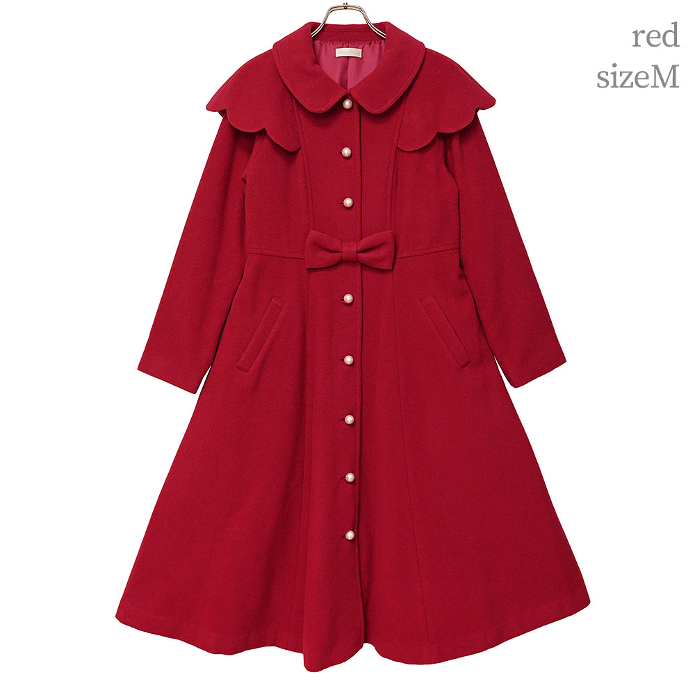 ショルダースカラップロングコート-Melody BasKet(メロディー