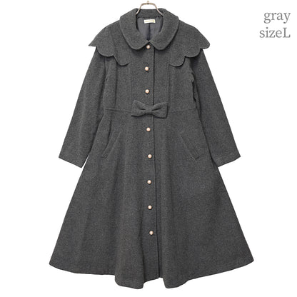 ショルダースカラップロングコート