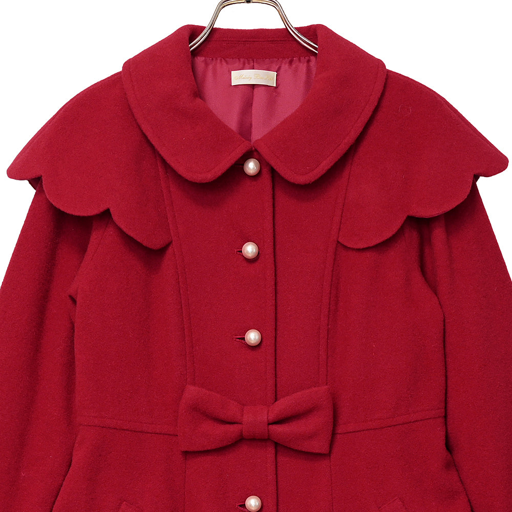 ショルダースカラップロングコート